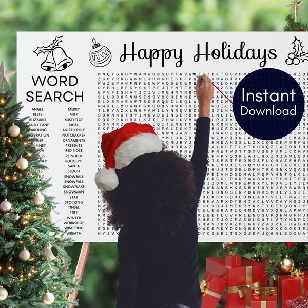 happy holidays word search family office workplace