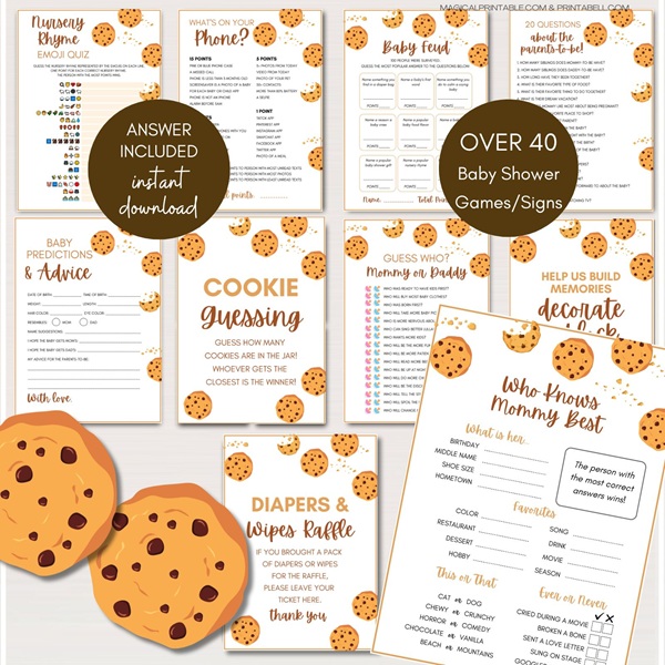 milk and cookies baby shower games