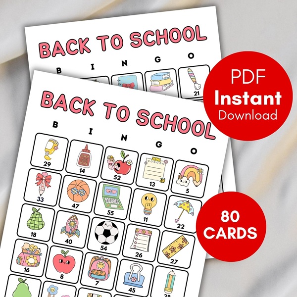 printable back to school bingo cards
