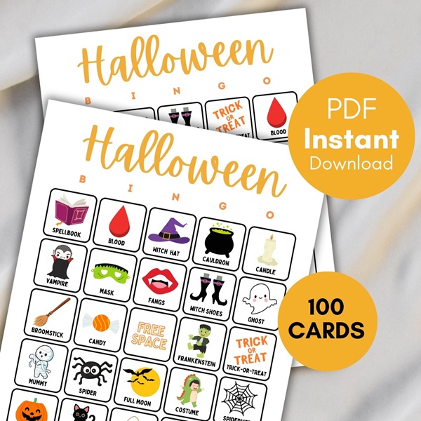 printable halloween bingo cards download