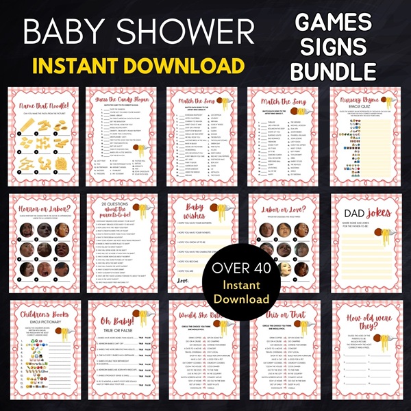little meatball baby shower games bundle