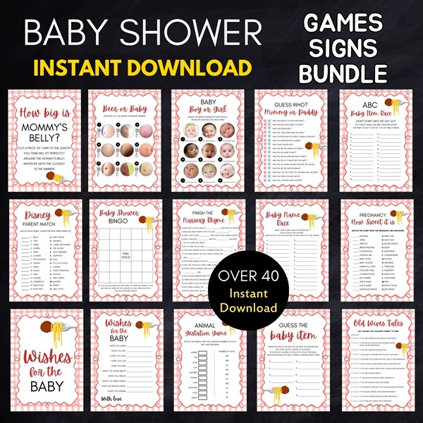 little meatball baby shower games bundle