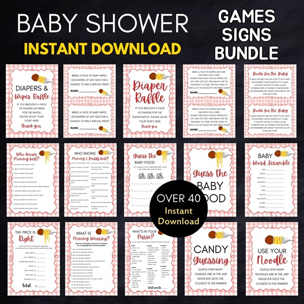 little meatball baby shower games bundle