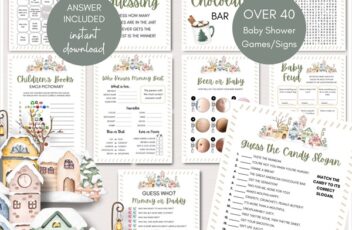 Winter it Takes a Village Baby Shower Games Package