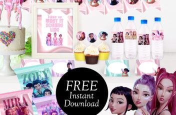 free demon hunter huntrix party printable