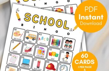 back to school bingo cards printable