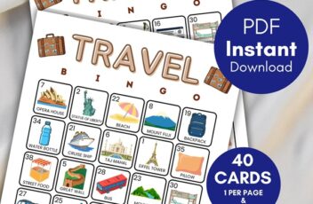 travel bingo cards printable