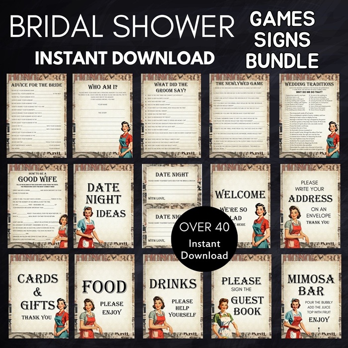retro Housewife Bridal Shower Game