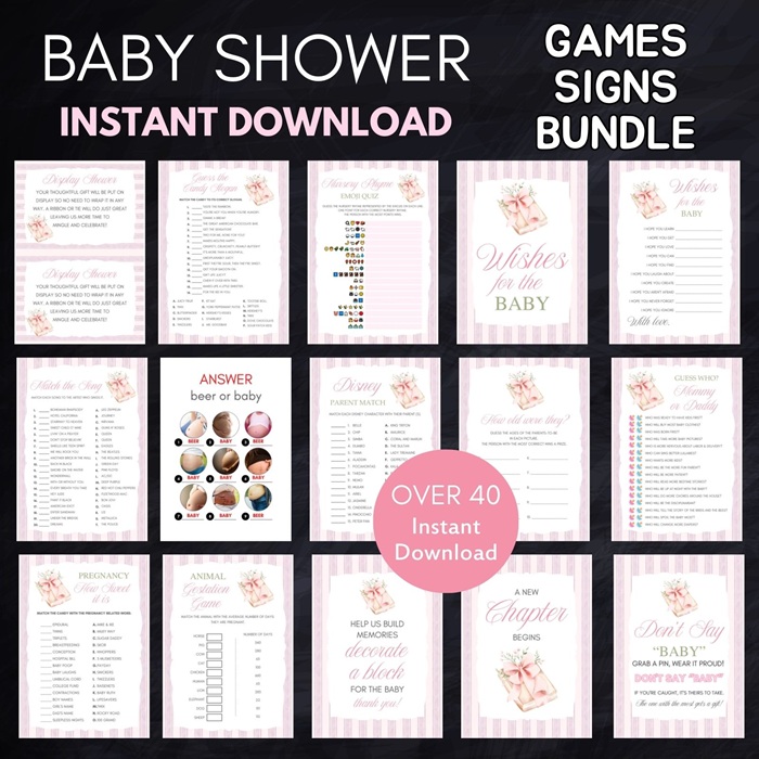 girl new chapter begins storybook  baby shower games bundle