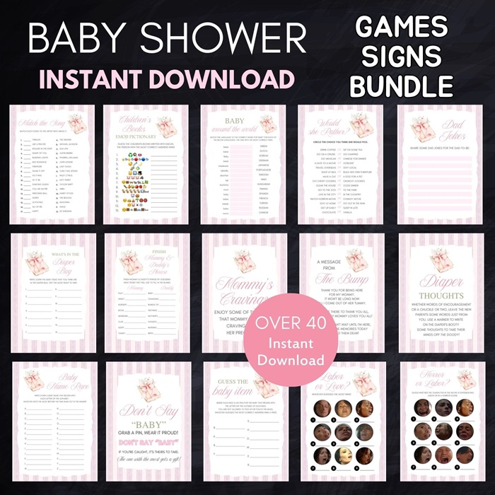 girl new chapter begins storybook  baby shower games bundle