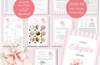 girl new chapter begins storybook baby shower games bundle