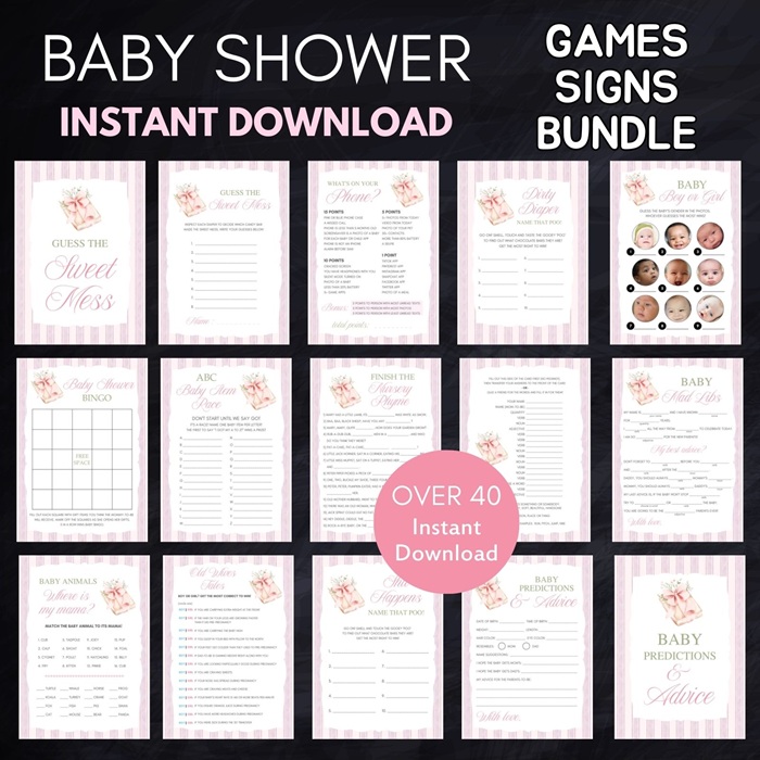 girl new chapter begins storybook  baby shower games bundle