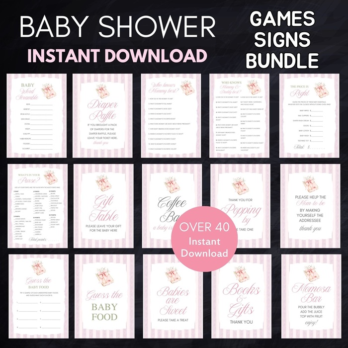 girl new chapter begins storybook  baby shower games bundle