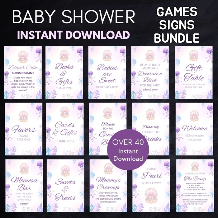 little pearl baby shower games bundle