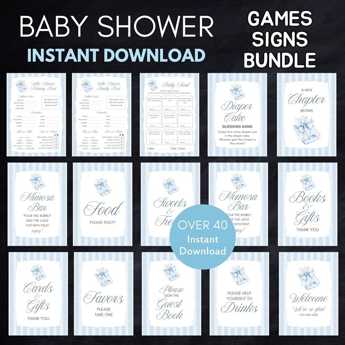 boy new chapter begins storybook baby shower games