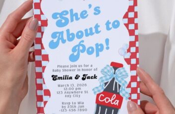 Blue Soda Pop Baby Shower Invitation