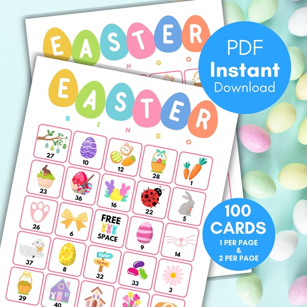 printable easter bingo cards