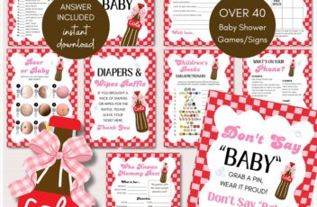 Retro She is about to pop soda baby shower games Package