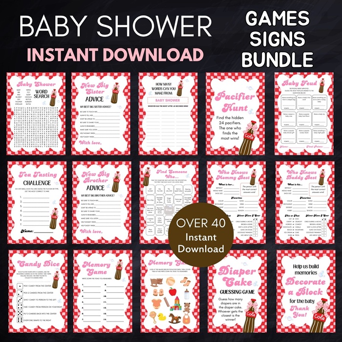 She is about to pop soda baby shower