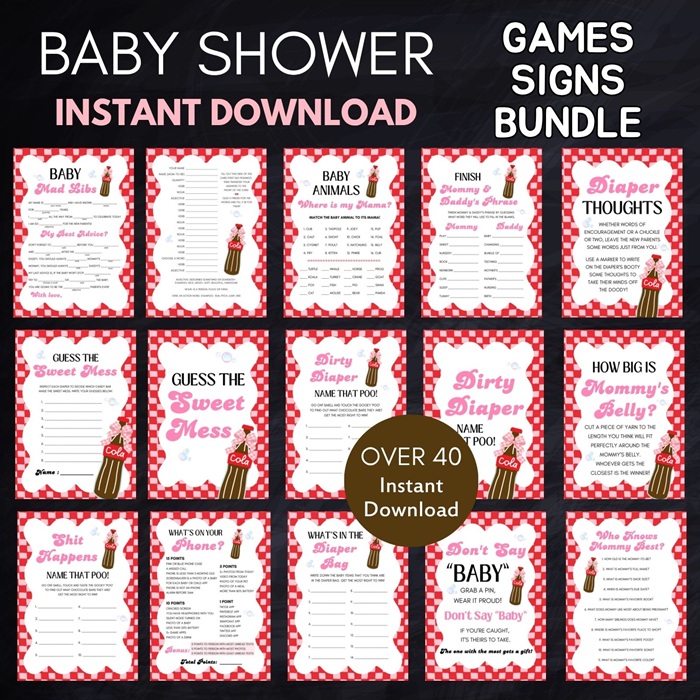 soda pop baby shower games Package