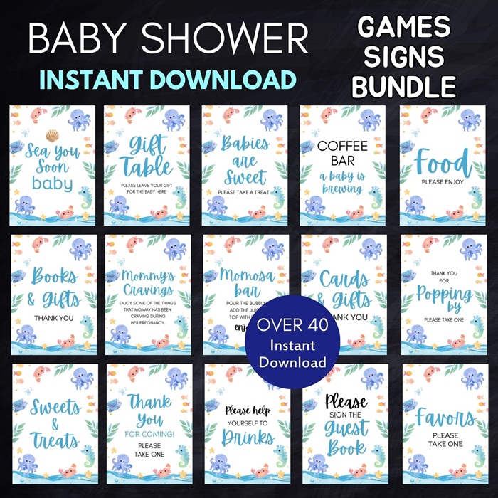 sea you soon under the sea baby shower games bundle (5)