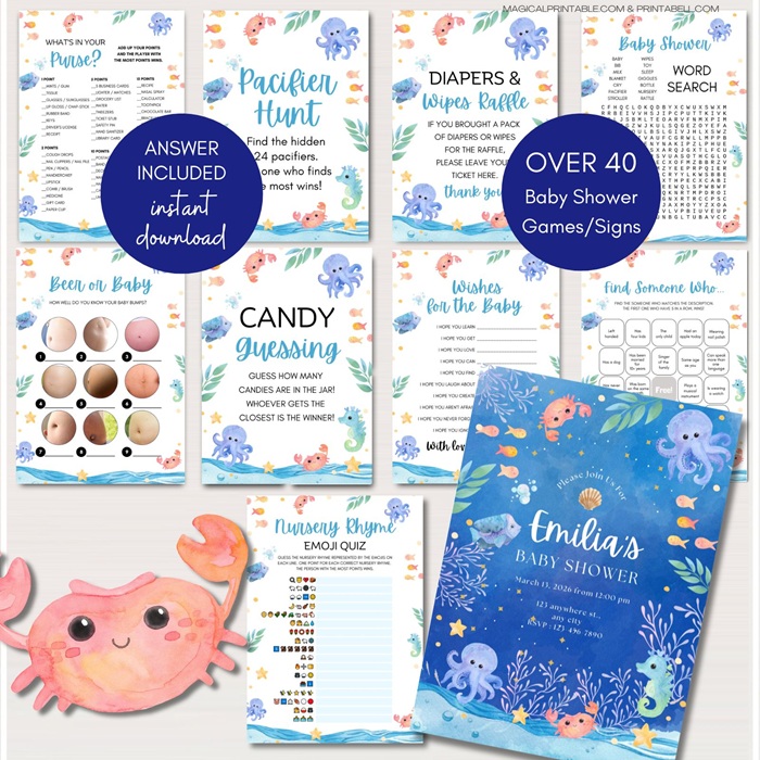 sea you soon under the sea baby shower games