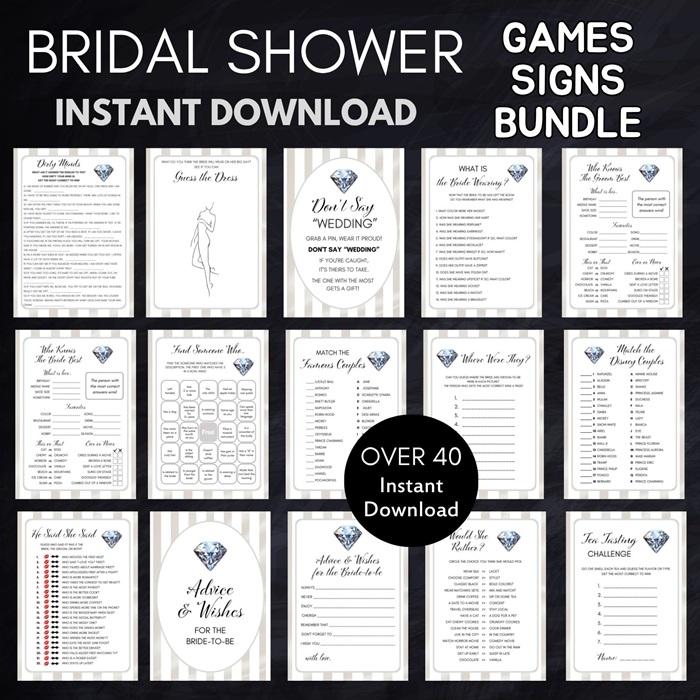Diamond of the season Bridal Shower games package (1)