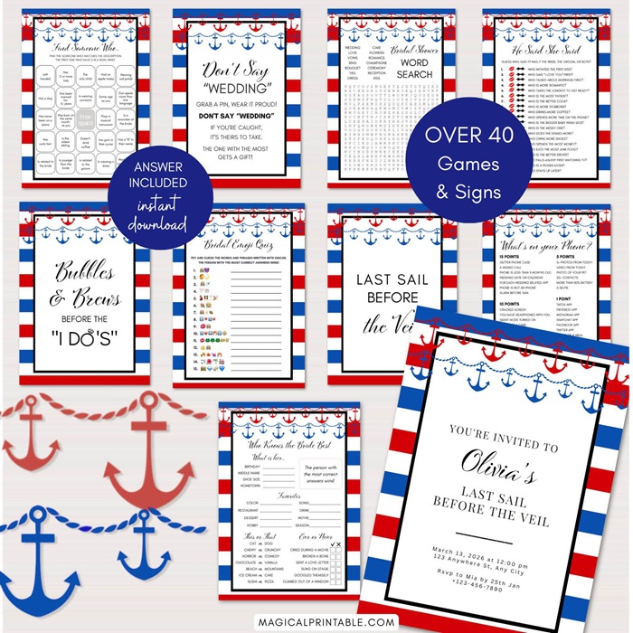 Nautical bridal shower games