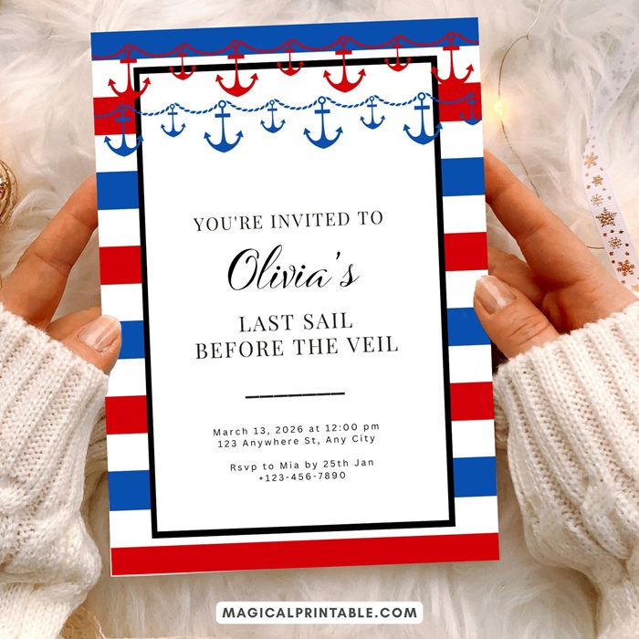 Nautical bridal shower invitation