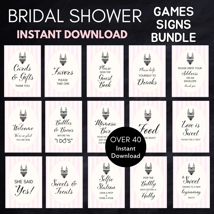 Lingerie Bridal Shower games bundle