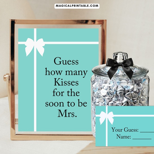 how many kisses for the soon to be mrs tiffany theme