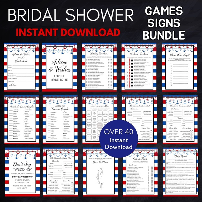 red and navy nautical bridal shower games (2)