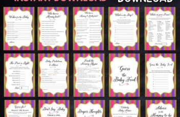 FREE Pink Purple Moroccan Baby Shower Games