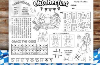 Oktoberfest celebration activity and coloring page