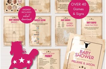 Cowgirl wild west baby shower games