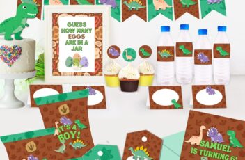 free dinosaur party printable package