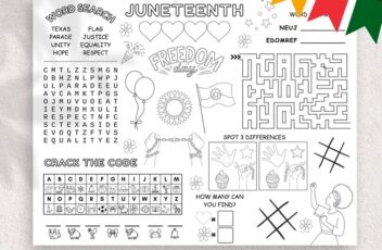 juneteenth activity and coloring page mat