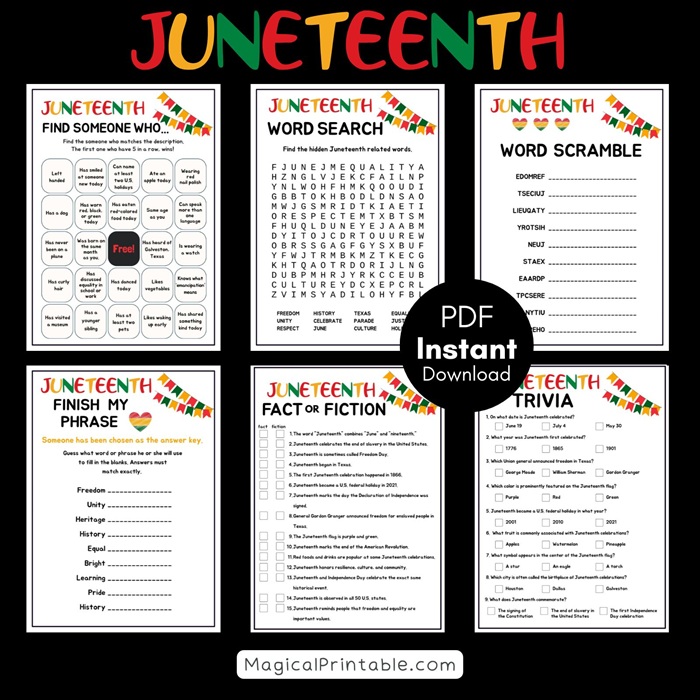 juneteenth game printable