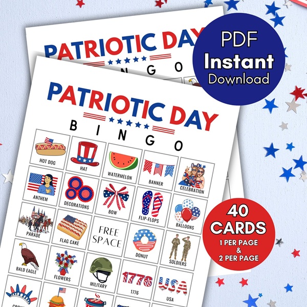 patriotic bingo games printable