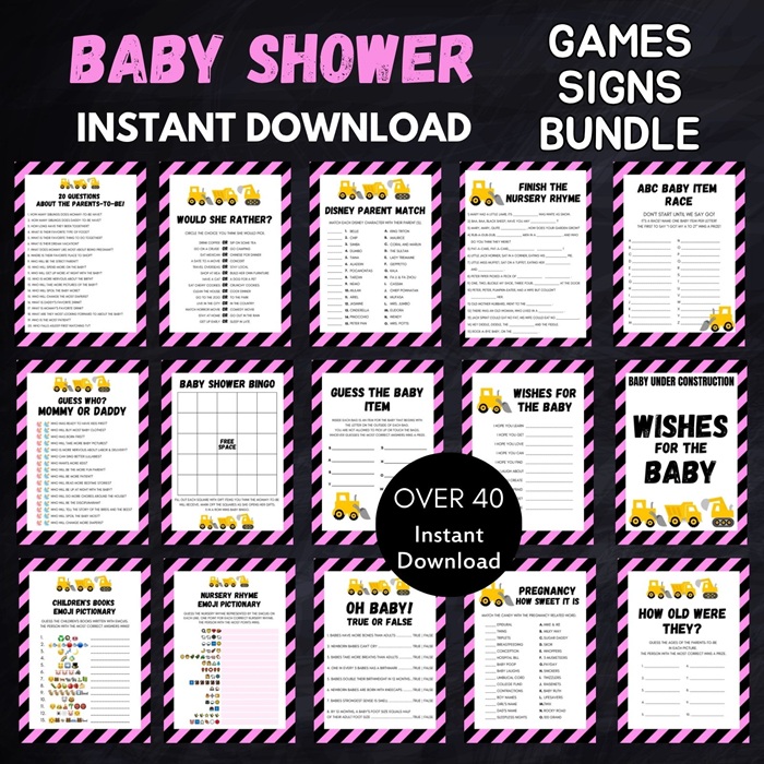Pink Baby Under Construction Games 