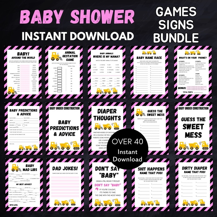 Pink Baby Under Construction Games 