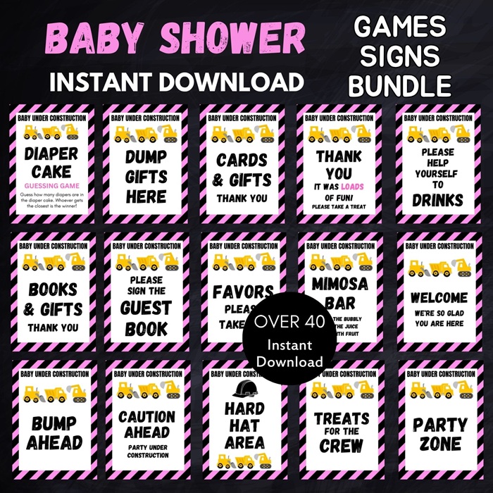 Pink Baby Under Construction Games 