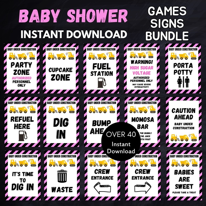 Pink Baby Under Construction Games 