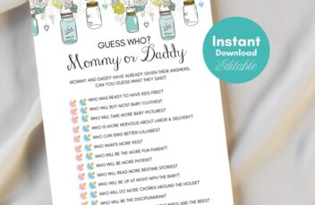 Mason Jars Mommy or Daddy Game