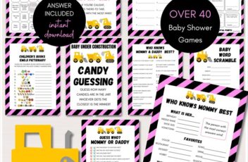 Pink Baby Under Construction Games printables