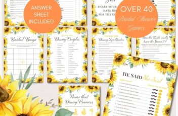 Sunflower Bridal Shower Game Package