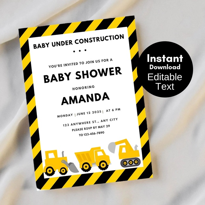 Editable-invitation - Construction Invitation