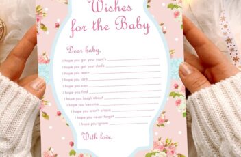 chic wishes for the baby girl card