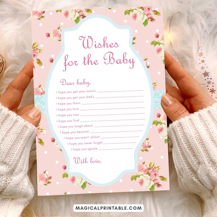 chic wishes for the baby girl card