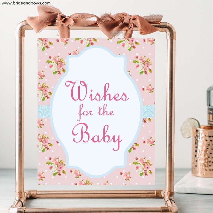 chic wishes for the baby girl sign